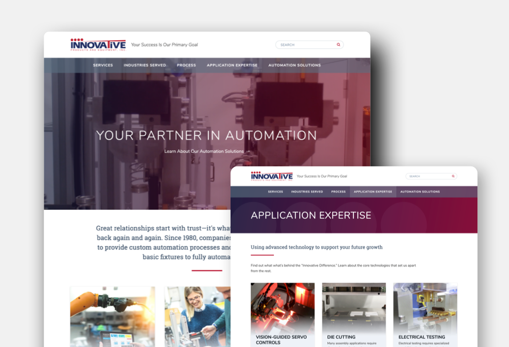 Innovative Products and Equipment Website Redesign - Windmill Strategy