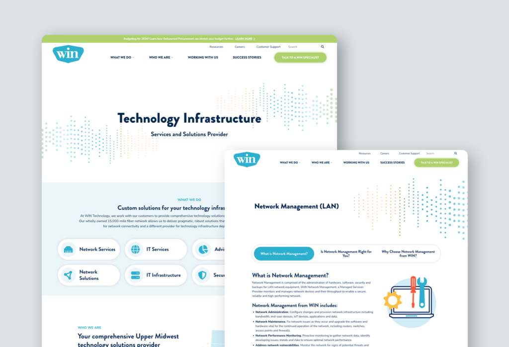 B2B Network Solutions Web Design Win Technology Featured