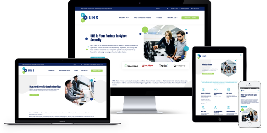 B2B Cybersecurity Web Design UNS Featured