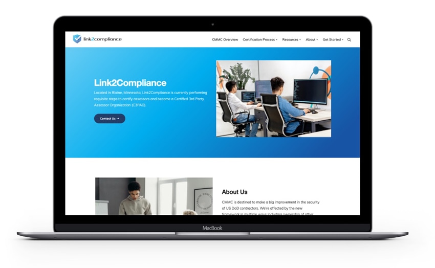 Cybersecurity Partner Web Design Link2Compliance Laptop