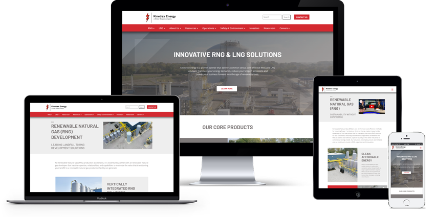 RNG LNG Solutions Provider Web Design Kinetrex Featured