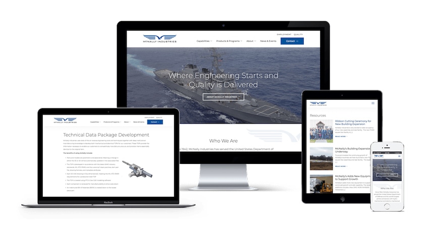 Best Aerospace and Defense Website Design Examples McNally Industries Featured