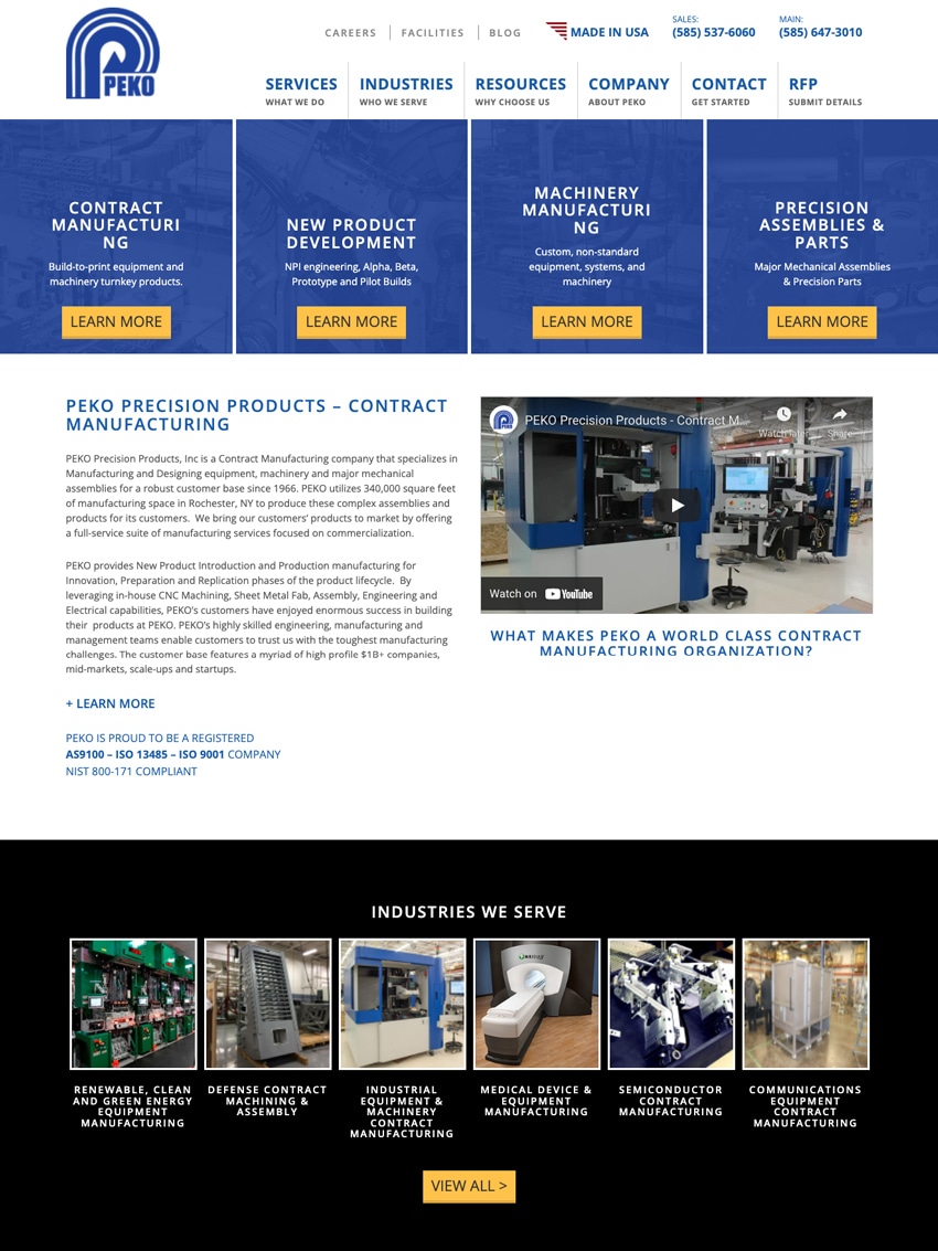 Best Aerospace and Defense Website Design Examples PEKO