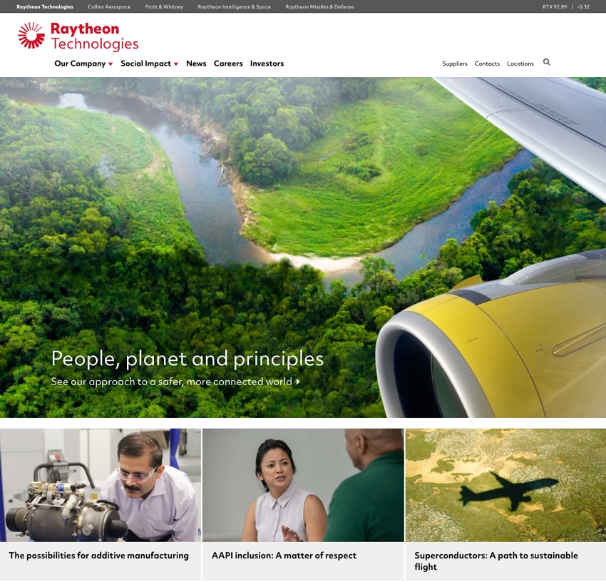 Best Aerospace and Defense Website Design Examples Raytheon