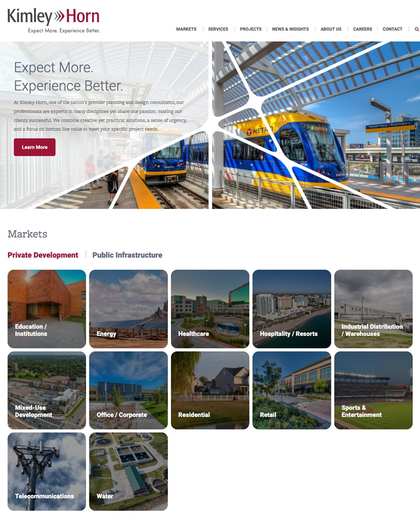 Best Engineering Website Design Examples Kimley Horn
