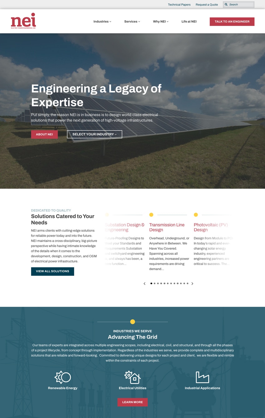 Best Engineering Website Design Examples NEI