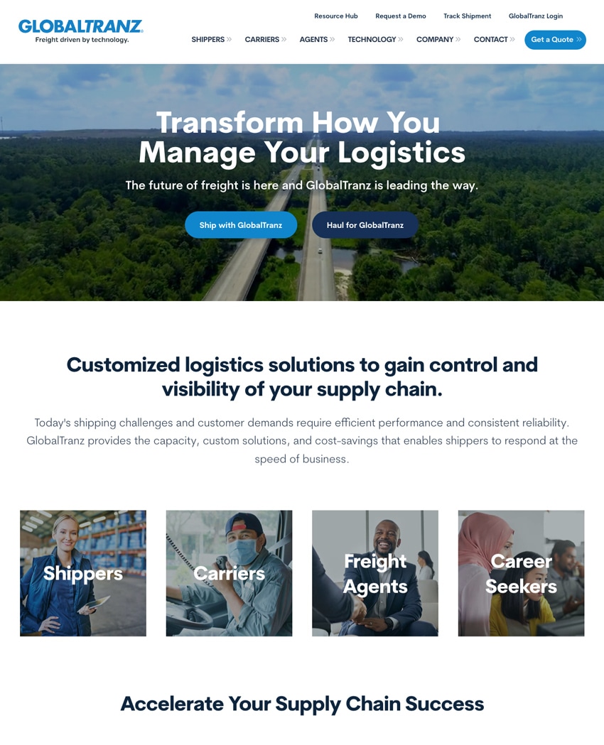Best Logistics Website Design Examples GlobalTranz