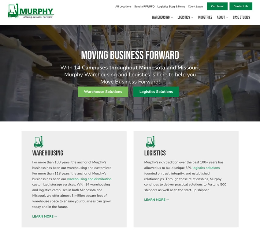 Best b2b Website Examples Murphy Logistics