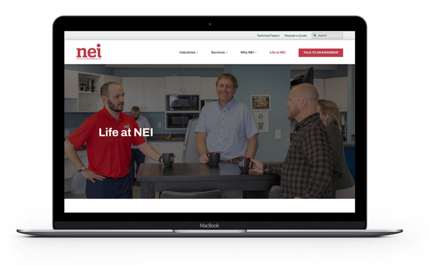 B2B Electrical Solutions Provider Web Design NEI Laptop
