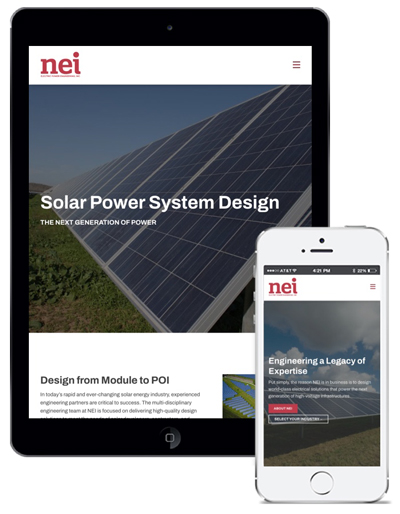 B2B Electrical Solutions Provider Web Design NEI Mobile Responsive optimized