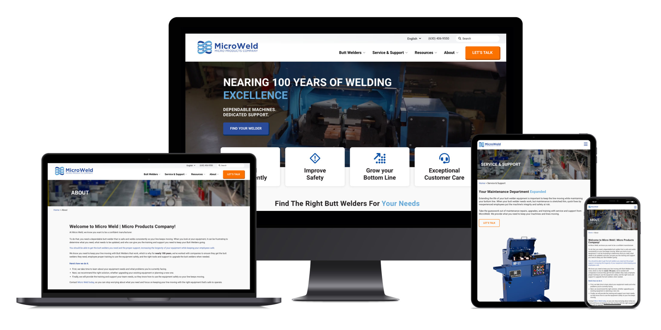 B2B Industrial Welding Web Design and Development Micro Weld - Featured