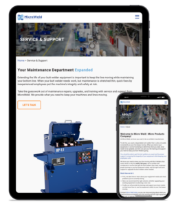 B2B Industrial Welding Web Design and Development Micro Weld Mobile Responsive