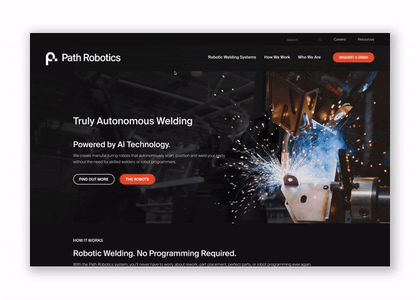 Best Industrial Website Design Example Image - Path Robotics