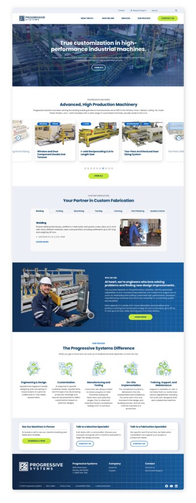 B2B Industrial Services Customized Products Web Design Progressive Systems After