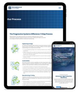 B2B Industrial Services Customized Products Web Design Progressive Systems Mobile Responsive