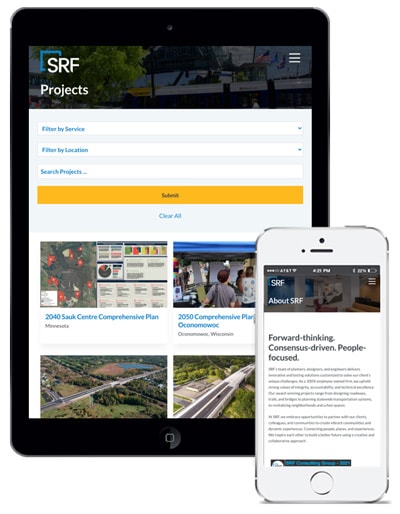 b2b industrial web design srf mobile
