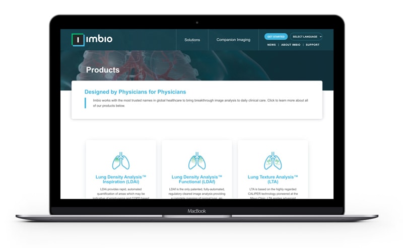 B2B Medical Web Design Imbio laptop