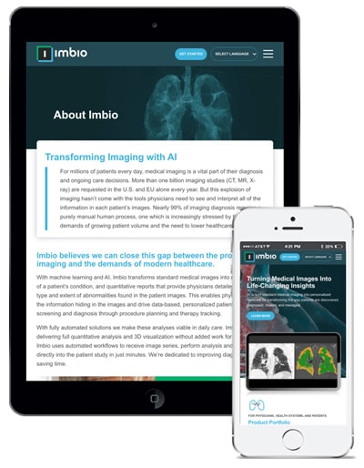 B2B Medical Web Design Imbio Responsive