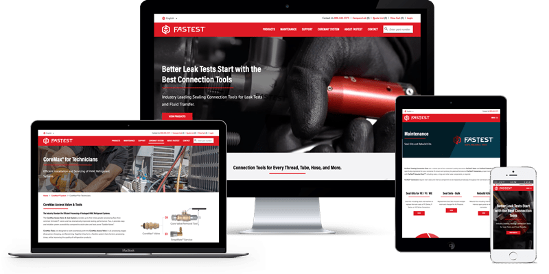 B2B Sealing Connection Tools Manufacturer Web Design FasTest Featured