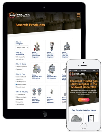 B2B Gas Product Distributor Web Design Holland Supply Company Mobile Responsive