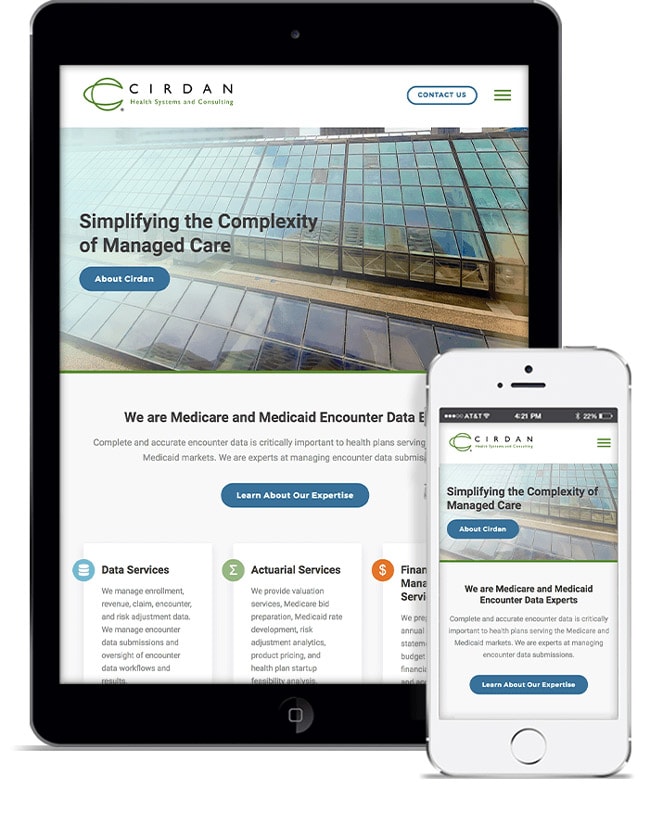 B2B Healthcare Consulting Web Design Case Cirdan Health Mobile