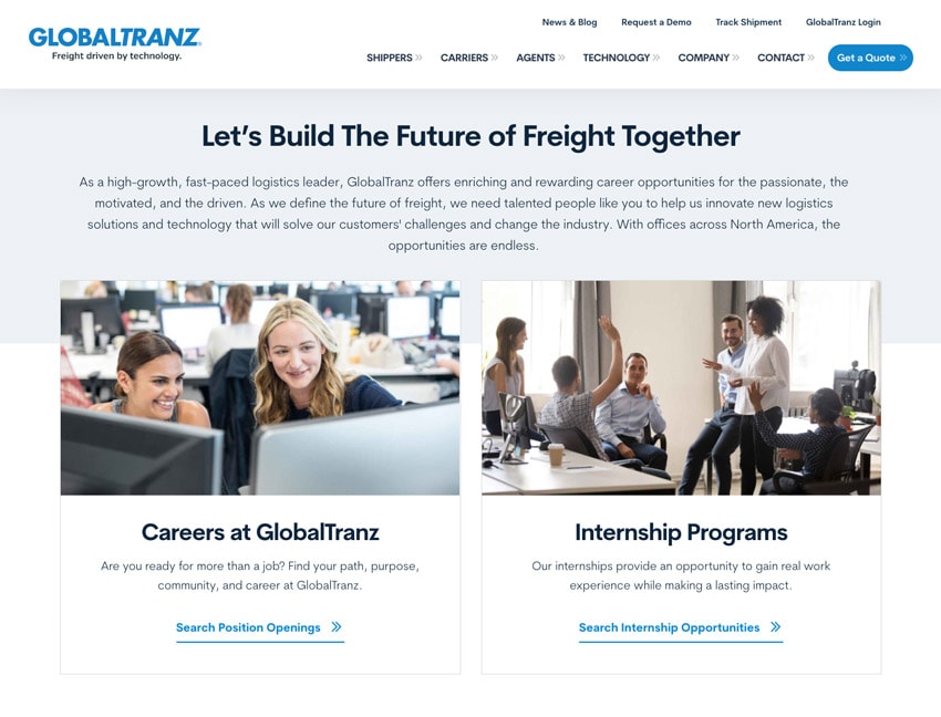 GlobalTranz Careers Page