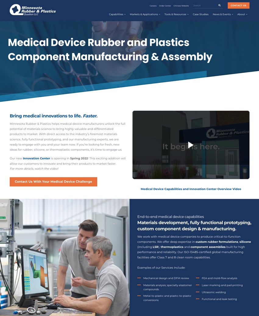 Medical Device Components Manufacturing MN Rubber and Plastics