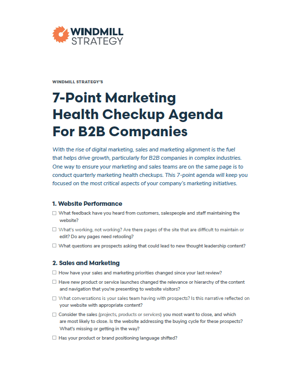 7-Point Marketing Health Checkup Agenda