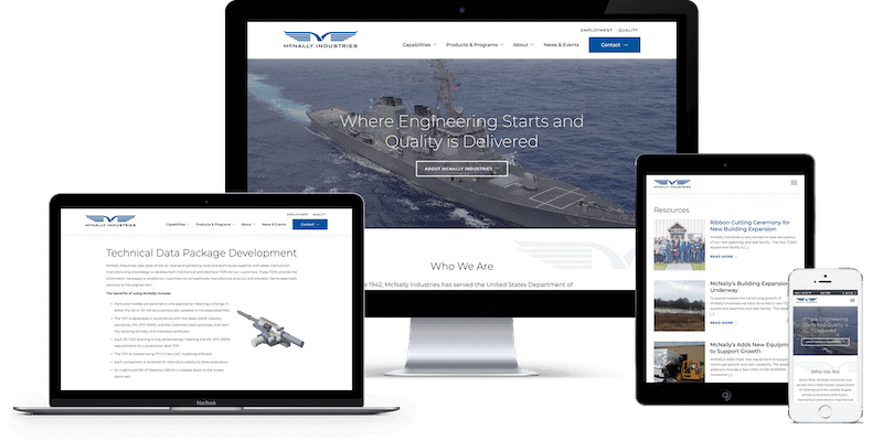 B2B Contractor Web Design Case Study McNally Industries Featured