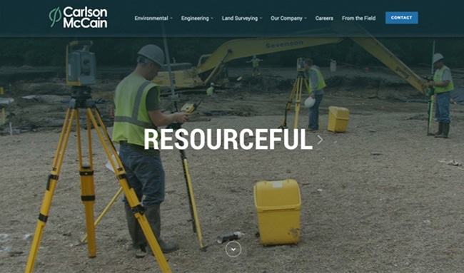 B2B Environmental Engineering Web Design Case Carlson McCain Homepage