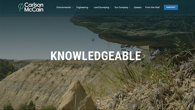 B2B Environmental Engineering Web Design Case Carlson McCain Homepage 2