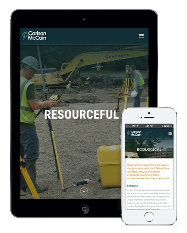 B2B Environmental Engineering Web Design Case Carlson McCain Mobile