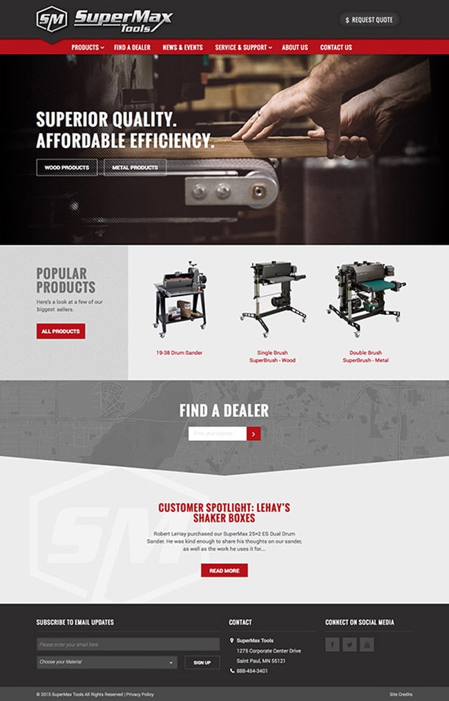 B2b Industrial Manufacturing Web Design Case Study Supermax Tools Homepage