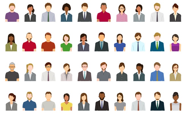 b2b marketing to ideal customers clip art of different types of people