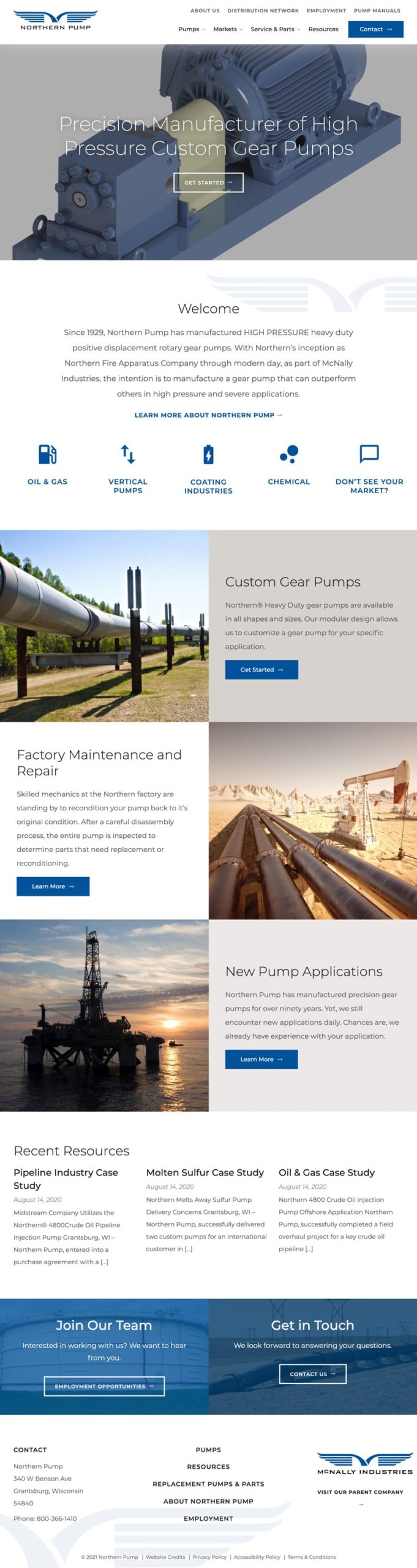 B2B Pump Manufacturer Web Design Case Study Northern Pump Interior