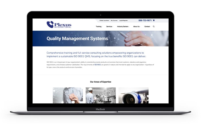 B2B Training Web Design Case Study Plexus International Desktop