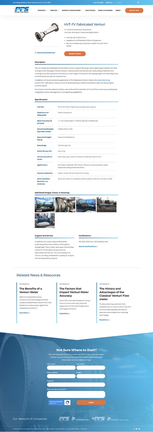 Industrial Website Design Interior Page Primary Flow Signal