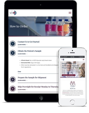 Life Science Web Design QnA Dx Case Study Mobile