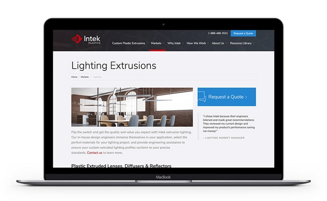 Manufacturing Web Design Intek Plastics Case Study Desktop