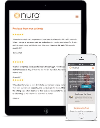 Medical Website Design Case Study Nura Clinics Mobile Image