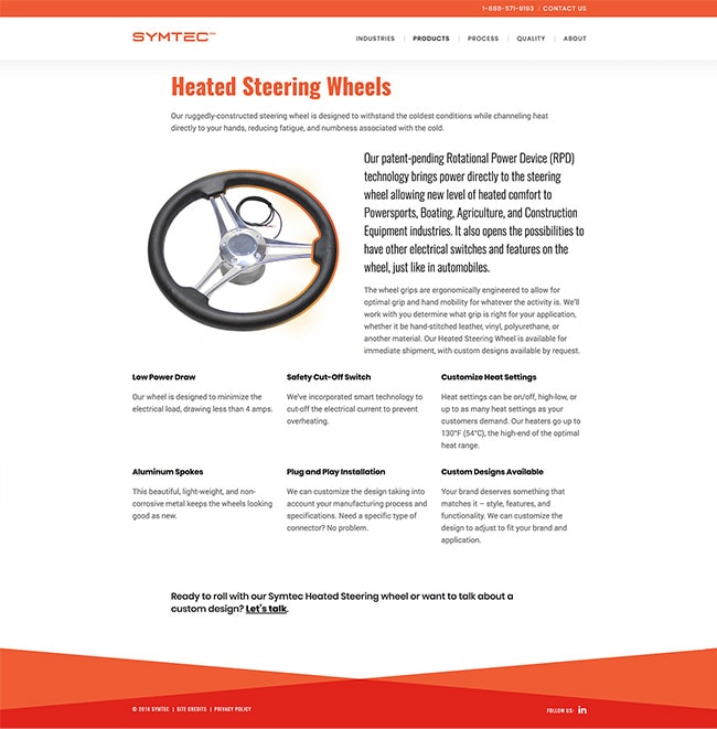 OEM Manufacturing Web Design Case Study Symtec Interior
