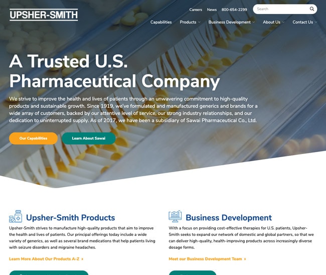 Upsher Smith Pharmaceutical Website Homepage Hero Banner