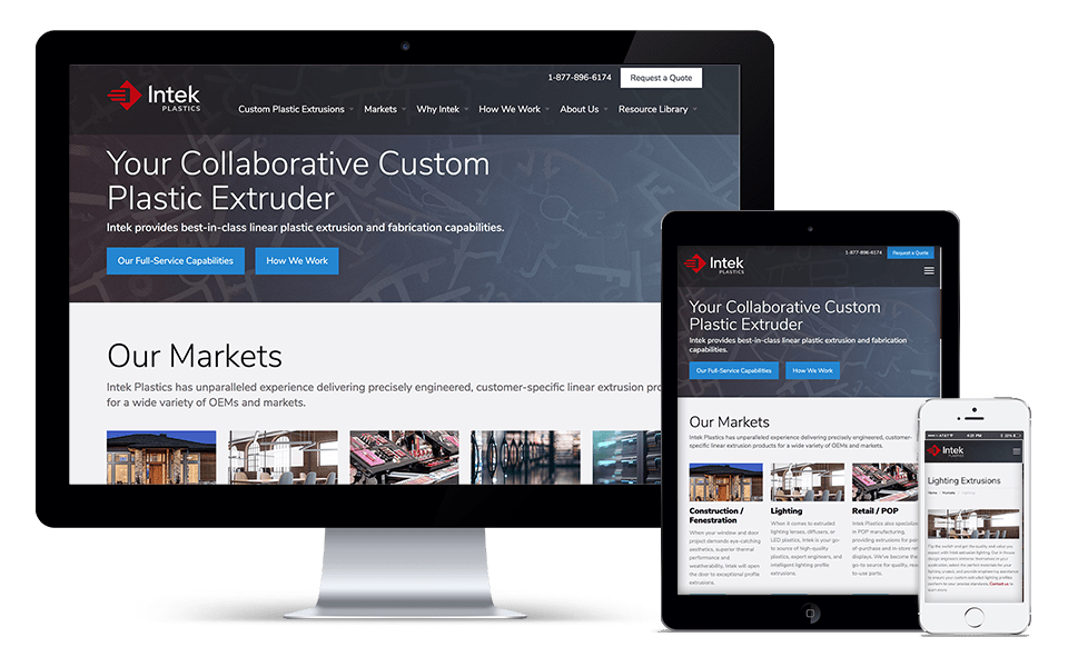 Web design for Intek Plastics